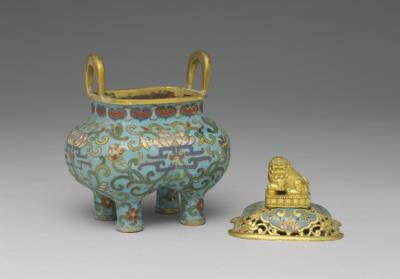 图片[2]-Copper incense burner in cloisonne enamels, Qing dynasty (1644-1911)-China Archive